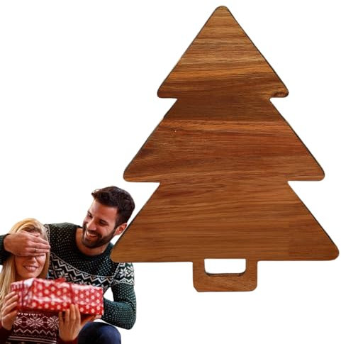 Genikeer Weihnachtsbaum Wooden Cutting Board | Schneidebretter Für Küche | Weihnachtsbaum Käsebrett | Weihnachtsbaum Charcuterie Board | Baumförmiges Schneidebrett Mit Griff Für Küche Gemüse