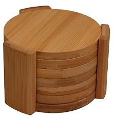 hausleben 12er Set Untersetzer rund | 11,5x11,5x7cm | Natur | Bambus | umweltfreundlich | Tisch | Deko | 2X 6 Untersetzer