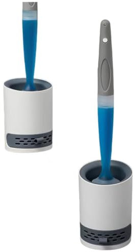 IJRZWXYZ Escobilla de baño con Mango Largo, dispensador Recargable, Limpiador de Inodoro, Soporte ventilado para Almacenamiento higiénico