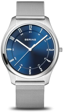 BERING Herren Uhr Quarz Movement - Ultra Slim Collection mit Edelstahl und Saphirglas 18340-307