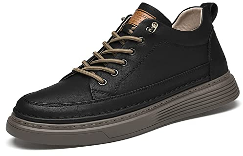 Zapatos con Alzas Hombre Zapatos Casuales con Cordones de Cuero Zapatillas Deportivos con Aumento de Altura