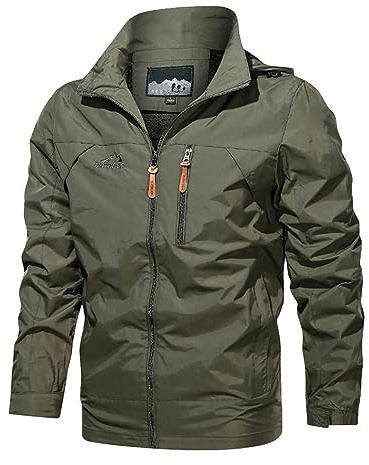 Bomberjacke Herren Sommerjacke Übergangsjacke Freizeit Frühlingsjacke Langarm College Blouson Jacke Windjacke Sommer Freizeitjacke Outdoor Sportjacke Grün 5XL