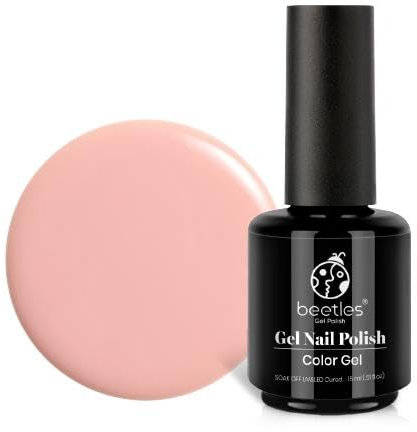 beetles Jelly Gel Polish, 15ml Natural Nude Translucent Peach Neutral Sheer Pink Colour Soak Off UV Gel Polish All Season Nail Art Manicure Gift for Women Girls-CL230