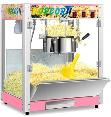 Máquina de palomitas de maíz comercial de cine vintage, máquina de palomitas de maíz comercial con hervidor de 3,5 oz, máquina para hacer palomitas de maíz profesional que prepara hasta 18 tazas par