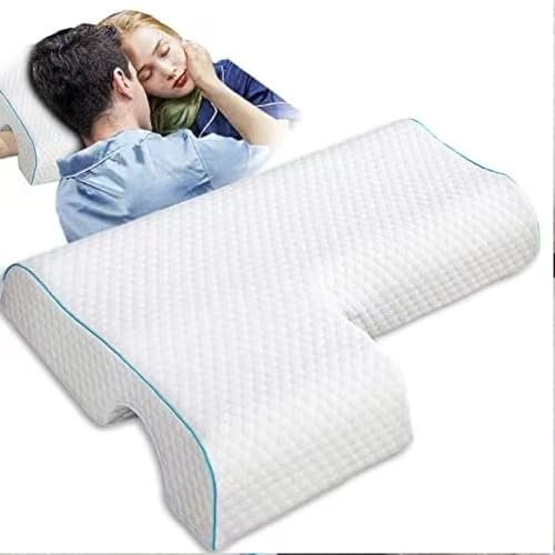 Ejoyous Almohada para dormir de lado con sisa, almohada de espuma viscoelástica, almohada para dormir, almohada para dormir de lado, almohada curva, almohada a presión de rebote