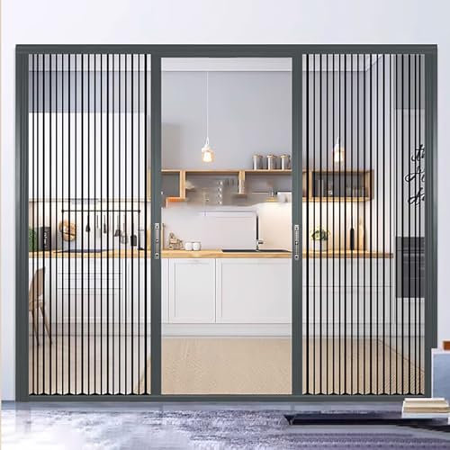 FalttüR FalttüRen FaltschiebetüR 203 cm 229 244 cm hoher Raumteiler mit doppelter Akkordeontür, durchsichtige Aluminium-Waschküchen-Scheunen, faltbare Schiebetüren für Innenbadezimmer/Terrasse(Gray,68