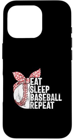 Coque pour iPhone 16 Pro Eat Sleep Baseball Repeat Pichet de baseball Attrape Lancer