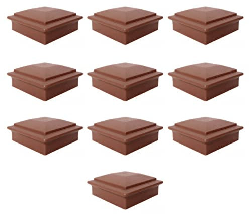 XSMYdpuk 10 X Flat Top Post Cap pour clôture, Poteau de la Main Courante d'escalier, Poteau de clôture en Plastique Caps Rot Proof,1,120x120mm