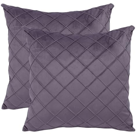 Betadistor Cushion Covers Throw Pillow Cover Square Decorative Pillowcase for Garden Sofa Livingroom Bedroom Tent Park 2 Pieces 18x18 Inch, Purple, 522-0478