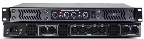 Amplificatore di Potenza Stereo Digitale, Amplificatore di Classe D, con Indicatori LED, Ventole di Raffreddamento, Manopola di Regolazione del Volume, per Home Sound, Live Sound