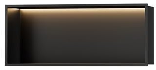 Doccia illuminata, 70 x 20 x 10 cm, in acciaio inox, da incasso, nessuna piastrella, installazione a parete per docce moderne.