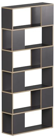 Vicco Raumteiler Eneos, Anthrazit/Eiche, 80 x 186 cm | als freistehendes Regal zur flexiblen Raumaufteilung einsetzbar