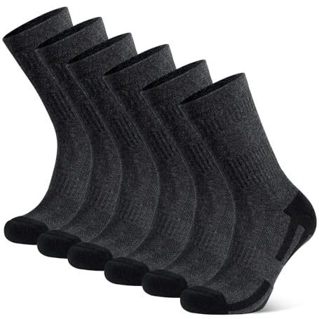 YORJOSOX Herren Sportsocken Gepolsterte Wandersocken Trekking - Baumwolle Atmungsaktive Laufsocke & Arbeitssocken für Herren Socken (DE/NL/SE/PL, Numerisch, 39, 42, Regular, Regular, Schwarz 3 Paar)
