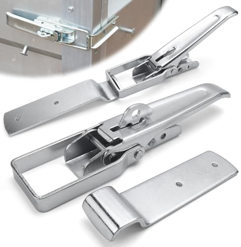 Zazafolora Pack of 2 Bordwandverschluss Anhänger Exzenterverschluss mit Sicherung 210mm Spannverschluss Anhänger Verschluss Bordwand aus verzinktem Stahl, für LKW, Transportfahrzeuge