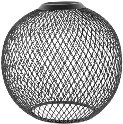 MAJORMENCH Eisen Draht Lampenschirm Hängend Retro Stil Metall Ersatzschirm für Kronleuchter Deckenleuchte Warmes Licht Robust und Einfach zu Montieren Schwarz
