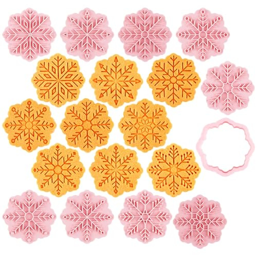 per biscotti natalizi, 9 pezzi, a forma di di neve, per biscotti 3D, decorazioni per glassa fondente, natalizi, forniture per feste, divertimento per bambini, attività