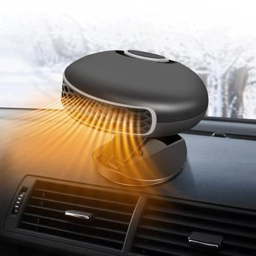 KQLHLHDYZ Chauffage de Voiture 12V 150W, 2 en 1 Chauffage et Refroidissement, Chauffage Portable pour Véhicule, Dégivreur de Pare-Brise Rotatif à 360° pour Toutes Les Voitures