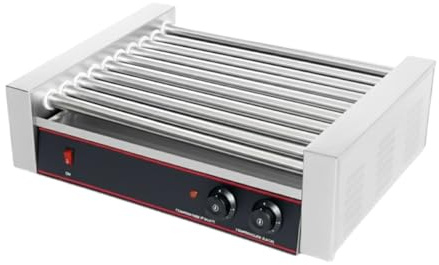 Chauffe-Saucisses Hot-Dog Professionnel – 11 Rouleaux – Inox – 1,65 kW – Température jusqu’à 300°C