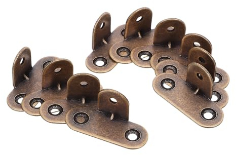 WEKADRIN Lot de 10 Équerres d'angle de T Épaissies, Support en Laiton Couleur Bronze Antique, 90° pour Meubles, Étagères et Armoires, Connecteurs Robustes pour Charges Lourdes, Fixation
