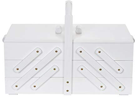 Prym 612581 - Scatola da cucito in legno L, colore: Bianco