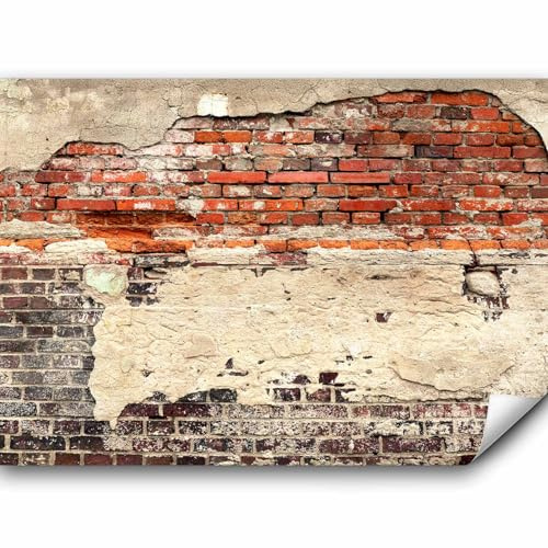murando - Fototapete Vlies Ziegelmauer, 450x315 cm, Schlafzimmer, 3D-Effekt | Full HD Druck, 3D-Effekt, lichtbeständige Farben, ideal fürs Wohn- oder Schlafzimmer, schnelle Montage, lichtbeständig, edel