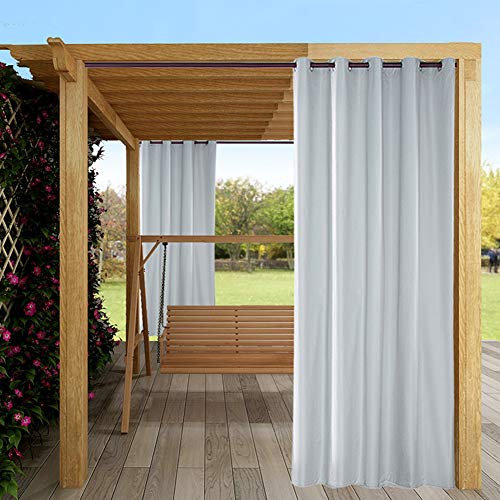 Topchances Extrabreiter wasserdichter Outdoor-Vorhang, 137,2 cm B x 213,4 cm L Sonnenlicht & UV-Strahlen, Block-Fensterbehandlung, Schlitz oben mit wasserdichtem Mehltau verhindern Stoff