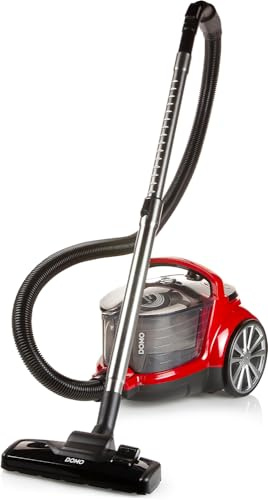DOMO DO7292S Aspiradora ciclón sin Bolsa, Rojo, 700 W, 2 litros, 74 decibelios