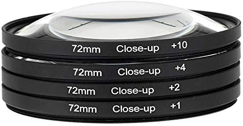 Yangers Set di filtri per fotocamera DSLR con obiettivo macro (+ 1, + 2, + 4, + 10 ingrandimenti) con custodia per Fotocamere Canon, Nikon, Sony, Pentax DSLR e Mirrorless