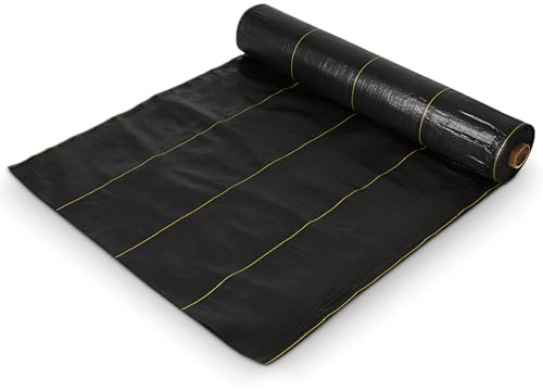 Dewitt Sunbelt Weed Barrier Fabric 3.2 oz, 6 x 200 Feet – Heavy-Duty Ground Cover Mat for Greenhouse Floors, Garden Rows, Raised Beds, Yard Gardening, and Outdoor Landscape Protection