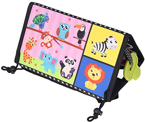 Libro di Stoffa per Bambini, Coperte Fascianti per Libri in Stoffa per Neonati Ad Alto Contrasto per L'educazione Precoce Coperte e Fasciature per 06 Mesi