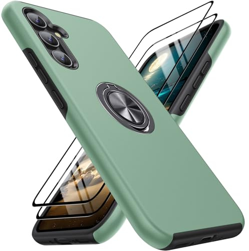 KOVASIA for Galaxy A54 5G Case and 2 Screen Protector, for Samsung A54 5G Case 360°Magnetic Rotating Kickstand Shockproof Phone Case for Samsung A54 5G -6.4''(TPU + PC, Light Green)