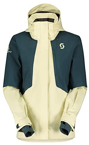 Scott W Ultimate Dryo 10 Jacket Colorblock-Gelb-Grün - Daunen Warme wasserdichte Damen All-Mountain Skijacke, Größe L -