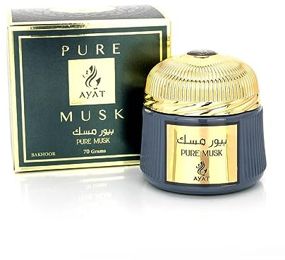 AYAT PERFUMES – Orientalisches Räucherwerk 70 g Raumduft Dubai - Bakhoor Bakhour für Zuhause oder Büro, hergestellt in Dubai (reiner Moschus)