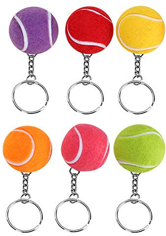 QANYEGN Tennisbälle Schlüsselanhänger, Tennisbälle Schlüsselanhänger, Schlüsselanhänger, Süßer Sport-Schlüsselanhänger aus Metall, Autotaschenanhänger