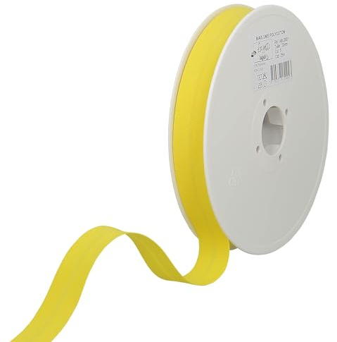 Les Petits Rubans Schrägband – 20 mm breit, gefaltet 10 mm, 25 m Rolle, 50% Baumwolle, 50% Polyester, Bordüre zum Nähen, Banner, Polster, Möbel, Paspeln, Kleidung, Decken