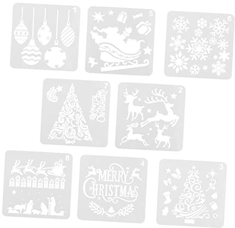 Operitacx 8stücke Weihnachtsmalvorlagen Schablonen mit Aushöhlung für Junge Mädchen und Erwachsene Diy-zubehör für Scrapbooks und Notizbücher