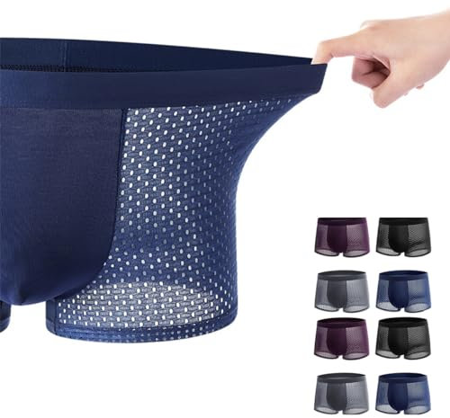 GERRIT Boxer in fibra di bambù, biancheria intima da uomo, biancheria intima fresca in bambù, per un comfort tutto il giorno, 8 pezzi., 3XL