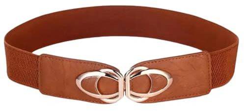 YIMAIWLX gürtel Damen Mode Pu Leder Elastizität Breite Gürtel Für Frauen Dicke Taillenkleid Plus Größe-braun-75 cm (78 cm Bis 105 cm)