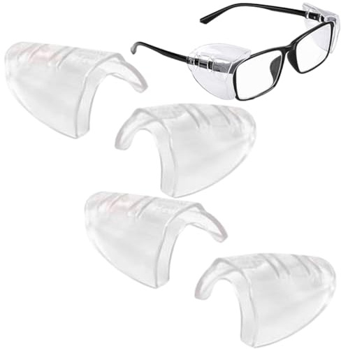 Fc'Noqgn Lot de 2 paires de protections latérales transparentes pour lunettes de sécurité latérales - Protection latérale universelle pour lunettes de petite et moyenne taille