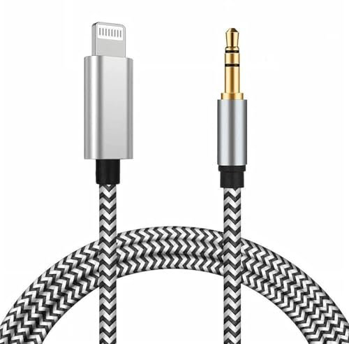 Aux Cord for iPhone, [Apple MFi Certified] Lightning to 3.5mm Aux Audio Headphone Jack Adapter Nylon Braided Car Stereo Cable for iPhone 14 13 12 11 XS XR X 8 7 to Car Home Stereo/Speaker/Headphone