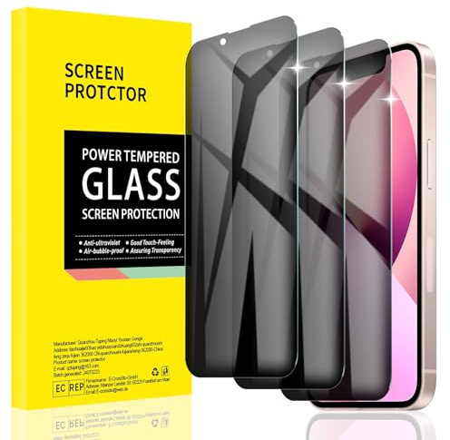 AKLPP [3 Pack] Privacy Screen Protector for iPhone 17e/16e/13/13 Pro/14, Anti-Spy Tempered Glass Film Accessories, Private Protection, Anti-Scratch, Case-Friendly, Bubble Free