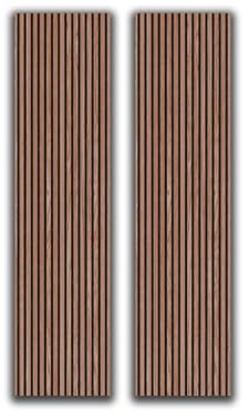 HPFloor Acoustic Panels, Wood, 240 x 60 cm, Walnut, Set of 2, Wall Cladding Wood MDF Slat Wall, Oak, Wall Panels, Wooden Wall on Black Felt for Sound Insulation, Wooden Panels Wall 21 mm