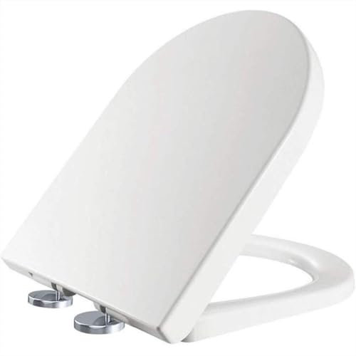 Wttfc Wc Sitz Aus Kunststoff,Toilettenbrille Mit Absenkautomatik,Top-Befestigung,Klodeckel D-Form Mit Quick Release Funktion, Toilettendeckel Verstellbaren Scharnieren,8013 Big U