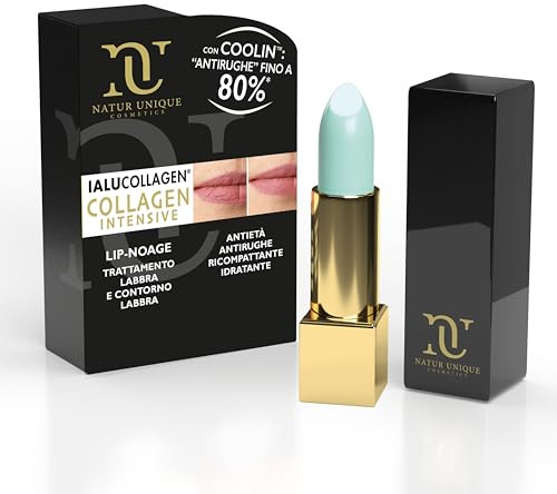 Balsamo Labbra Ialucollagen No-Age Natur Unique | Burrocacao Rimpolpante e Idratante con Acido Ialuronico e Collagene | Lip Balm Antietà e Antirughe | Stick Labbra 4,2ml