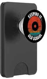 Keeping It Old School Tourne-disque vinyle vintage rétro DJ PopSockets PopWallet pour MagSafe