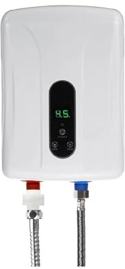 BINGNU Chauffe-Eau électrique, Chauffe-Eau instantané, 5500W Mini Chauffe-Eau Électrique Chauffe-Eau Électrique Instantané Douche Sûre Chauffe-Eau Électrique Intelligent pour Cuisine Salle de Bain