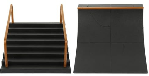 Vaguelly 2 Stück Fingerboard Rampe Finger Skateboard Park Kit Fingerbrettrampen Aus Kunststoff Finger-Skateboard-Hindernis Für Indoor-Training Fingerkoordination Und Spielspaß