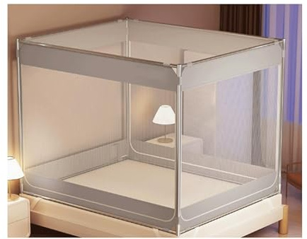 JUSKAQZYI mosquitera Mosquito Tienda de la Red para Camas 3 Entradas Cuergas de la Cama Traje de Evitar caerse de la Cama con Techo a Prueba de Polvo para Cama pequeña a King Size Mosquito Net