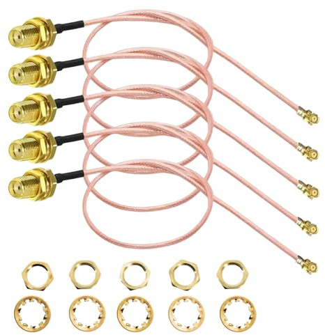 leruiyezs SMA Verlängerung Koaxialadapter Kabel 5 Stück 15cm RG178 Pigtail SMA Buchse zu UFL IPX Kabel Kompatibel mit Mini PCI WLAN Antennen Koaxialkabel für GPS WLAN USB Bluetooth Anwendungen