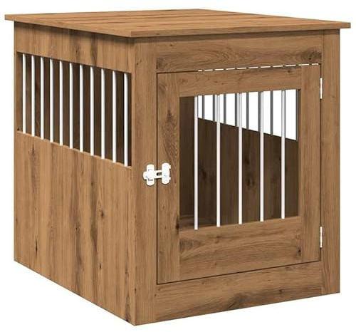Eleganz Hundekäfig im Möbelstil Artisan-Eiche 64,5x80x71 cm – Stilvoller Hundezwinger für Wohnzimmer & Haus, Langlebig & Sicher – Ideal für Hunde bis 25 kg